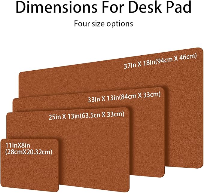 Leather Desk pad Protector, Office Mat, Large Mouse Mat, Non-Slip PU Leather Blotter, Laptop Desk Pad,Waterproof Laptop Computer Desk Keyboard Mat for Office/Work/Home/Decor (Brown, 47in*23in)