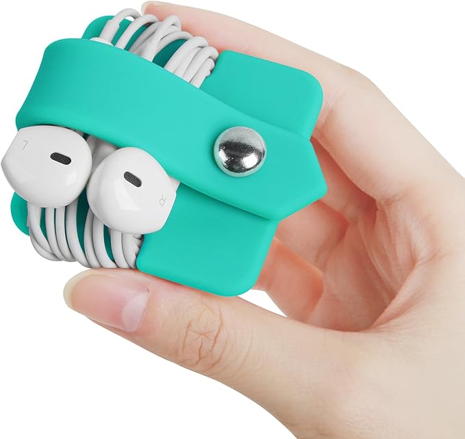 Cord Organizer Earbuds Holder Earphone Wrap Earphones Organizer Headset Headphone Earphone Wrap Winder Cord Manager Cable Winder Blue