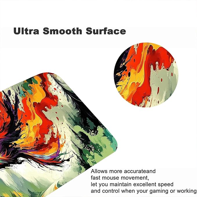 Phoenix Gaming Mouse Pad Fantasy Bird Colorful Ink Splash Art XL Mouse Pad Large Mousepad Extended Laptop Keyboard Mat Gaming Desk Pad Mouse Mat 31.5"x11.8" Office Home Decor for Women Girl