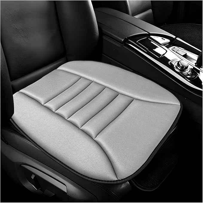 Car Seat Cushion, 1.2" Thick Comfortable Memory Foam Driver Seat Pad with Nonslip Bottom, Breathable Chair Bottom Mat Pressure Relief Pad for Truck SUV Sedan, Car Accessories (Gray)