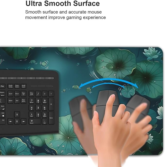 Large Extended Gaming Mouse Pad with Stitched Edges, (35.4X15.7In) Durable Non-Slip Natural Rubber Base, Waterproof Computer Keyboard Pad Mat for Esports Pros/Gamer/Desktop/Office/Home (B)