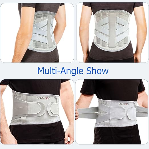 TESETON Back Brace for Lower Back Pain Men Women,Lumbar Support Belt with 3-Layer Adjustable Straps,Breathable Mesh for Herniated Disc,Sciatica,Scoliosis WT05-XL