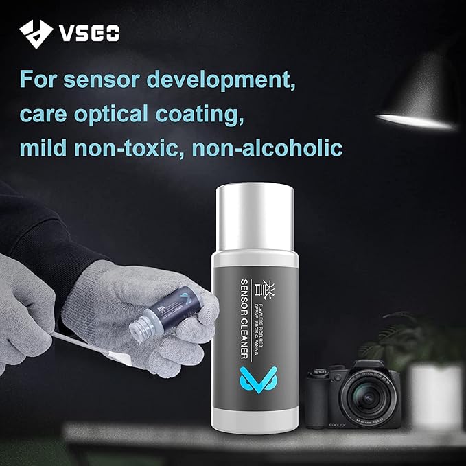 VSGO VS-S02-E APS-C Digital Camera Sensor Cleaning Kit Clean Swab × 10 with Sensor Cleaner Solution for Nikon Canon DSLR Cleaning
