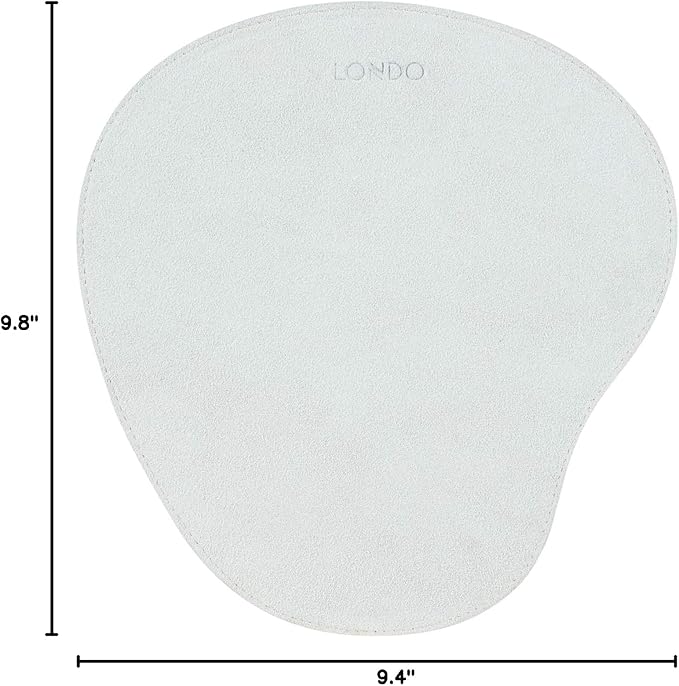 Londo PU Leather Oval Shape Non-Slip Mousepad with Wrist Rest Support, Waterproof Surface, Comfort Memory Foam, Light Ergonomic Design Mouse Pad for Laptop, Desktop