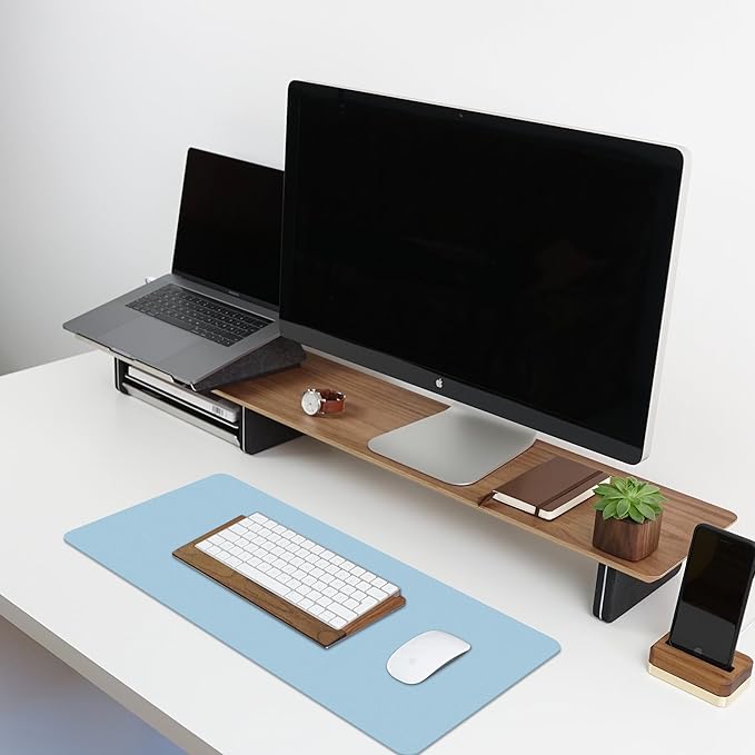 Leather Desk Pad Protector,Non-Slip Desk Pad,on-Slip PU Leather Large Mouse Pad,Easy Clean Desk Protecor Mat,Writing Pad for Office Work/Home/Decor(Red, 35.4" x 17")