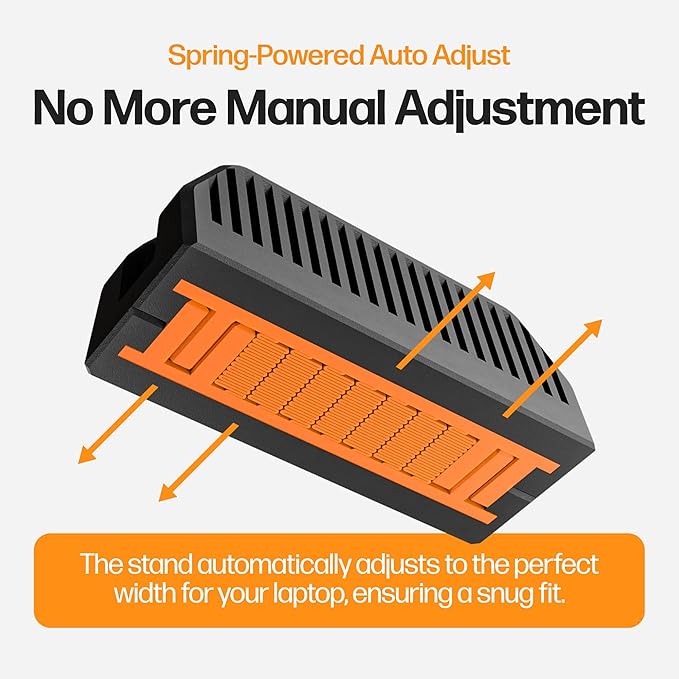 Vertical Laptop Stand for Desk – Spring-Powered Auto Adjust Laptop Holder Vertical – Closed Laptop Stand for MacBook Pro Air – Vertical Laptop Dock & MacBook Holder