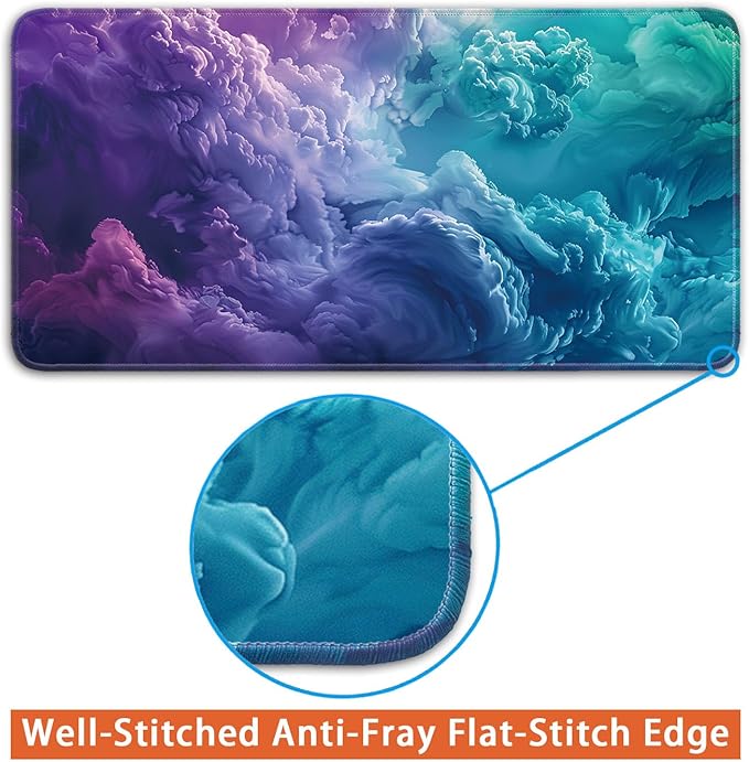 Desk Pad Protector, Office Desk Mat, Large Mouse Pad, Non-Slip Desk Blotter, 23.6x11.8 inch, Colorful Clouds