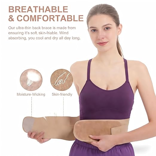RANDY SUN Back Support for Women Ergonomic, Lightweight Posture Corrector for Office, Commute, No Pinching or Slipping, Improve Slouching Gentl, Beige, S-M
