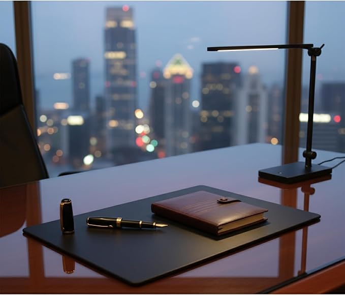 Dacasso Black Leatherette 17" x 14" Conference Table Pad - Laptop Pad - Protective Pad