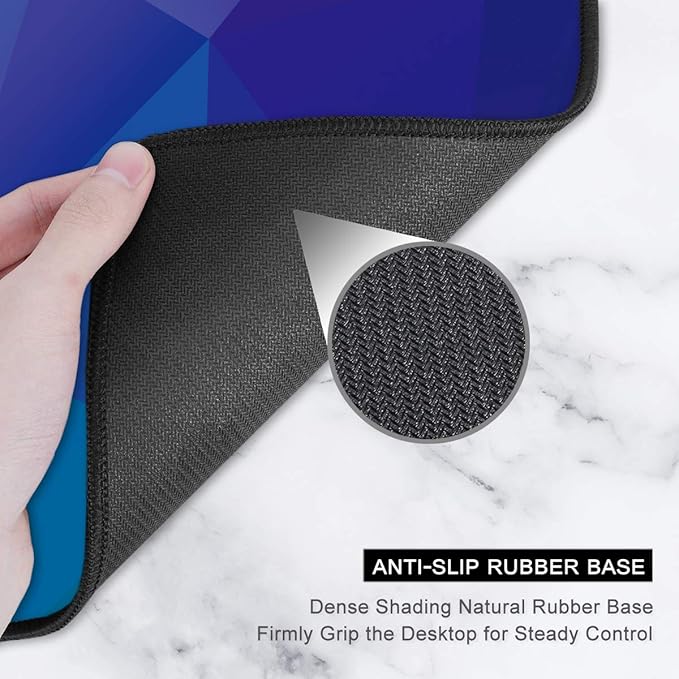 Auhoahsil Large Mouse Pad, Full Desk XXL Extended Gaming Mouse Pad 35" X 15", Waterproof Desk Mat with Stitched Edges, Non-Slip Laptop Computer Keyboard Mousepad for Office and Home, Rhombus Design
