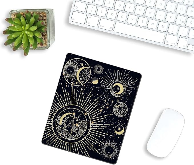 Mouse Pad, Moon Phases Mouse Pad, Mousepad Rectangle Customized Mouse Pads with Designs Non-Slip Rubber Smooth MousePads for Computer Laptop 9.5"x7.9"x0.12" Inch(240mm x 200mm x 3mm)