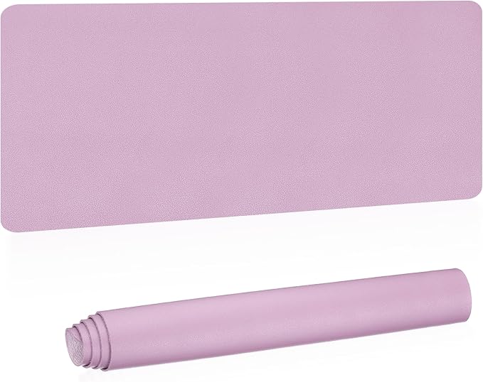 Patikil Desk Mat, 48"x17" Non-Slip Waterproof PU Leather Desk Pad, Dual Sided for Office/Home - Purple
