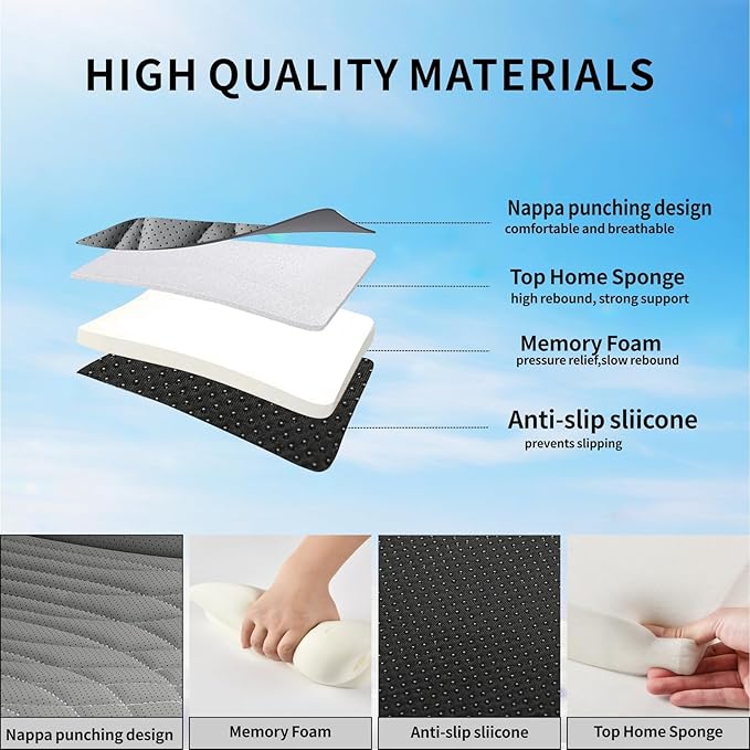 KAYI Car Seat Cover, Memory Foam Car Seat Cushion, Non-Slip Bottom Breathable Car Seat Cover, Relieve Tailbone Pain, Car Seat Protector, Suitable for 95% of Vehicles (Grey, 2 Pack)