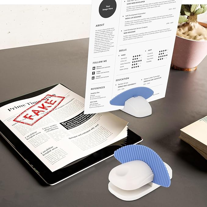 4pcs Paper Holder Stand for Typing with Mat Non-Slip Document Holder Desktop Folder Portable Clipboard Stand Copy Stand Clamp for A4 Paper Office Typing Reading Office Supplies Monitor for Desk