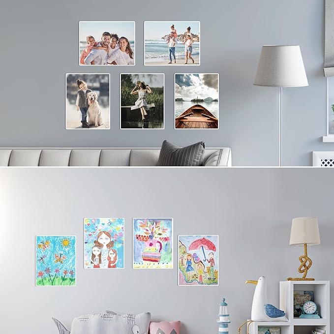 EHWINE 3 Pack 8.5 x 11 Wall Mount Acrylic Sign Holder, Wall Signs Photo Menu Flyer Display Holders, Plastic Clear Acrylic Wall Frames for Office Home Hotel Business Store (with Adhesive Tape)