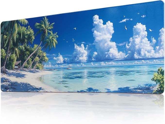 Desk Mat Mouse Pad Gaming Desk Pad XL Large Mouse Mat Office Decor Accessories (Beach)