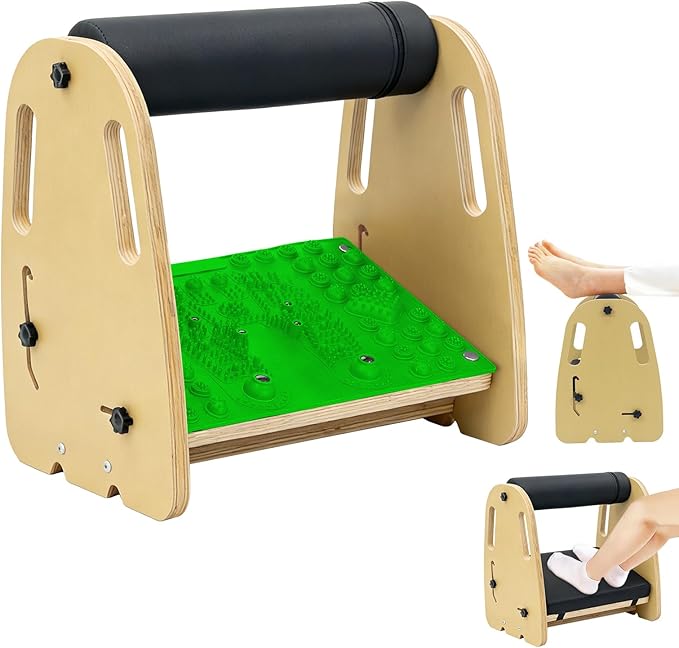 Adjustable Under Desk Foot Rest, Detachable & Washable,3 Height Levels, Interchangeable Soft & Massage Pads,Anti-Slip Design, for Office Home Gaming - Green