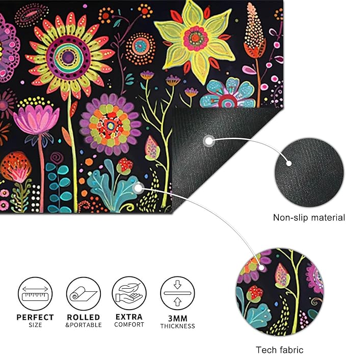 HOMETITUTE Large Mouse Pad 31.5 x 11.8 Inch Colorful Floral Desk Mat Oversized Extended Mousepad Waterproof Non Slip Rubber Base Desk Pad Keyboard Mat Computer Accessories for Office Home