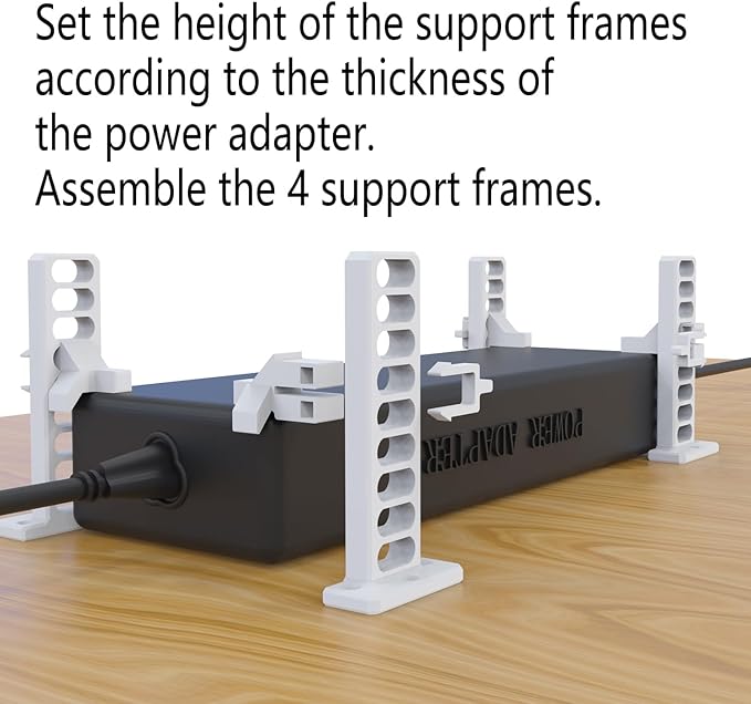 Universal Under Desk Mount for Power Brick Holder Docking Station Mount Power Strip (White)
