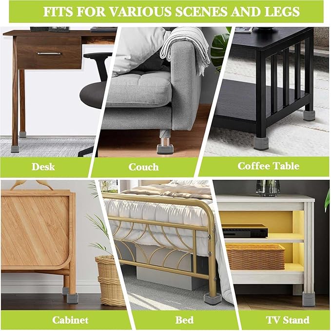 4 Pack Furniture Risers 3 Inch, Adjustable Bed Risers Heavy Duty for Table Desk Couch Chair Sofa Cabinet Bed Legs Dorm, Square Stackable Bed Raisers Blocks Lift Height 1", 2",3" or 4", Grey