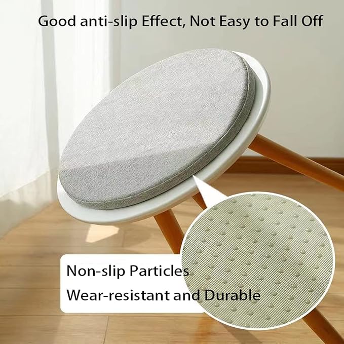 Detachable Cushion, Round Memory Foam Chair Pad, Non-Slip Design Soft Breathable Comfortable Seat Cushion, Suitable for Living Room, Dining Room, Office,With zipper, Washable -14x14inch- Dark Gray