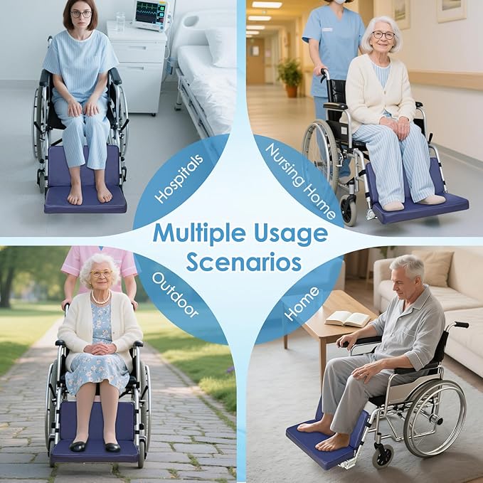 Wheelchair Foot Rest Elevating Extender Wheel Chair Leg Rest Replacement Pad Calf Supports Attachment Foam Pedal Cushion Protector Improves Posture Accessories for Elderly Disabled Patient