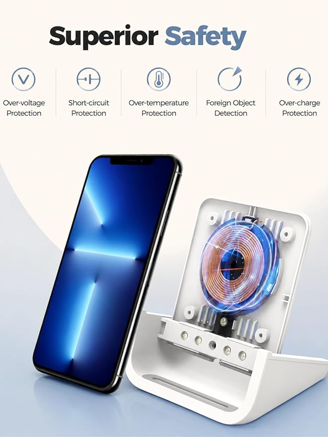 Wireless Charger YUWISS Wireless Charging Stand Cordless Charger 10/7.5/5W Compatible with iPhone 14 13 12/12 /11Pro Max/XR/XS Max/XS/X/8/8Plus Galaxy S22/S21/S9/S9+/S8/S8+ Note