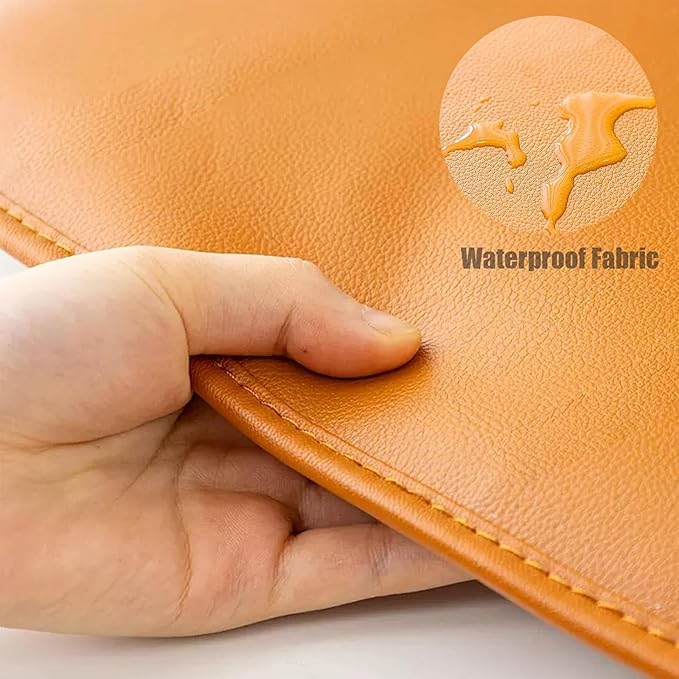 Premium Leather Chair Cushion, Waterproof Dining Chair Pads with Zipper, Horseshoe/Square Non Slip Seat Cushion(40x43cm(16x17inch), Brown(A))
