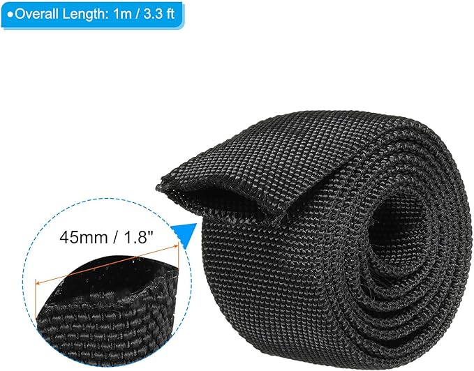 PATIKIL 1.1" Dia 3.3FT Nylon Protective Hose Sleeve, Cable Cover Sheath Protection for Welding Tig Torch Hydraulic Hose, Black