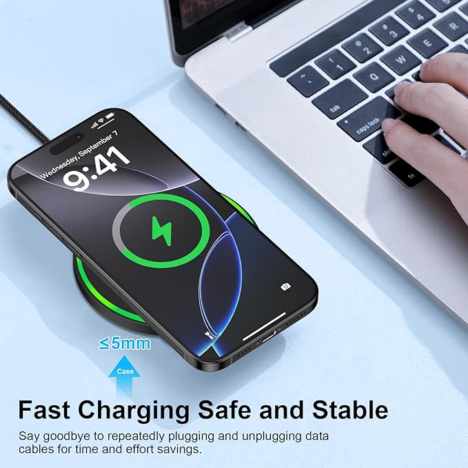 15W Wireless Charger Fast Charging Pad for Motorola Moto G Power 2025/razr+/G Stylus 5G 2025/Edge+, Android Wireless Charging Station with 18W Adapter for Samsung Galaxy S26 S25 Ultra S24 FE, Pixel 10