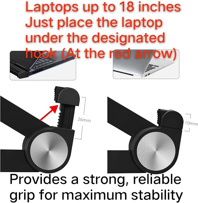 Portable Laptop Stand for Dell Alienware m17 m16 m15 m18 x17 x16 x15 x14 Area-51m 16 Aurora 14 15 16 17 18 inch Gaming Laptop for desk,Made of Reinforced Nylon, 304 Stainless Steel and Silicone