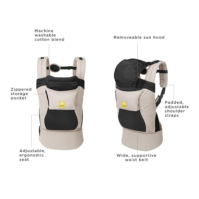 LÍLLÉbaby 3-in-1 Ergonomic CarryOn Airflow DLX Toddler Carrier with Lumbar Support & Breathable Mesh Lining (25-60 lbs), Multi-Position Carrying for Hiking & Travel (Moonbeam)