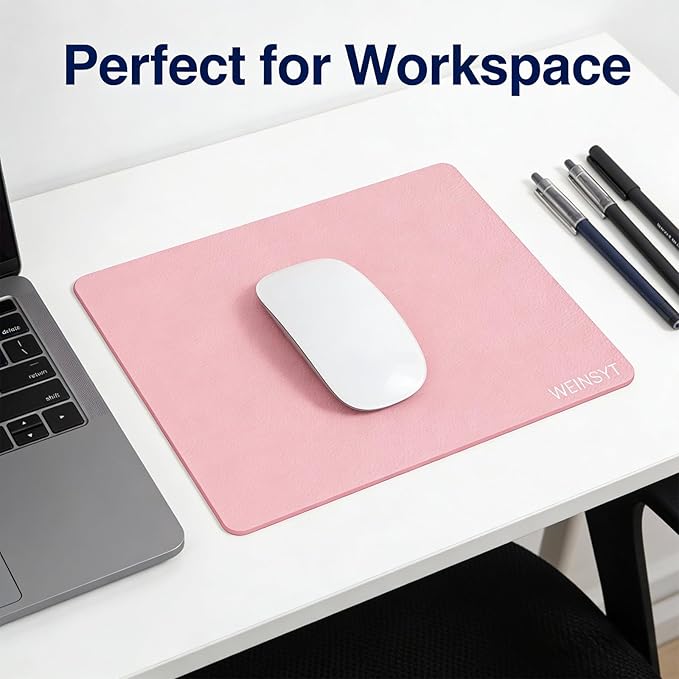 Desktop Protection Mat & Mouse Pad 2-in-1-10" x 8.3" Dual-Sided Non-Slip Desk Protector for Sticker Crafts & Office Work - Waterproof PU Leather Desk Mat with Anti-Slip Base