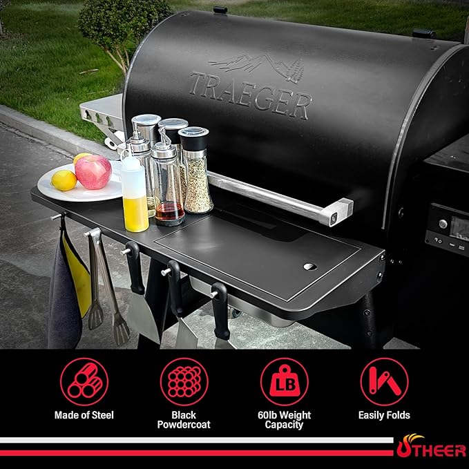 32.5 X 11.5 Folding Front Shelf for Traeger Pro 780 Ironwood 885, Easy-Check Fit Accessory for Outdoor Cooking or Use
