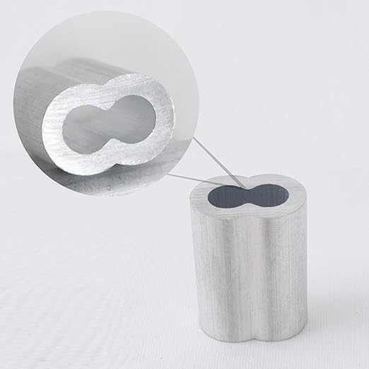 Wire Rope Sleeve, for Wire Rope Dia. 3/8", Aluminum Alloy, PK 25