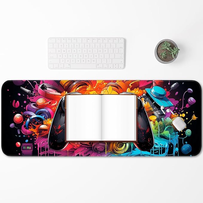Gaming Mouse Pad, Large Mouse Pad, Waterproof Non-Slip Rubber Base, Stitched Edges, Suitable for Gaming, Office, Home, 31.5x11.8 Inch, Desk Decoration