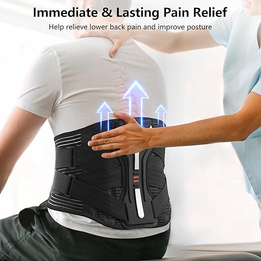 SueStar Back Brace for Lower Back Pain Relief with Y-Shaped Bionic Support System, Breathable Mesh Fabric Lumbar Support Belt for Men/Women, Immediate Relief from Sciatica, Herniated Disc, Scoliosis