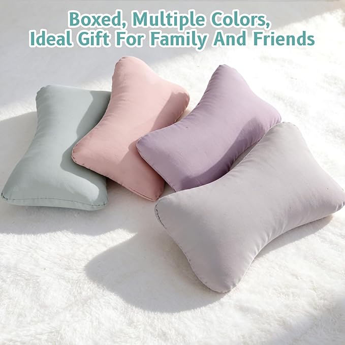 vocheer Small Pillows for Sleeping, 11"x7" Mini Pillow for Travel, Tiny Pillow for Neck, Lumbar, Knee, Wrist, Pets, Cotton Small Back Pillows for Travel, Bed, Office, Machine Washable, Sage-2pc