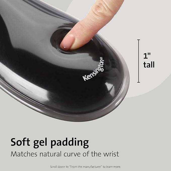Kensington Duo Gel Mouse Pad with Wrist Rest, Ergonomic Wrist Support for Pain Relief, Comfortable Non-Skid Gel Pad for Computer, Laptop, Office & Home 9.6" x 7.6", Blue K62401AM, Pack of 4