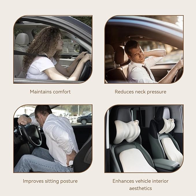1Pcs White Lumbar Support Pillow Multi-Functional Back Cushion For Car,Office Chair, Or Gaming Chair Use,100% Memory Foam Back Cushion For Lower Back Pain,Breathable Micro-Channel Design-Ergonomic.