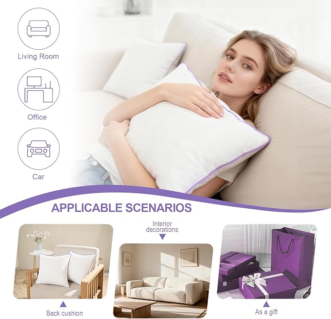 20x20 Pillow Inserts Set of 2 – Hypoallergenic Square Pillow Inserts, Oeko-TEX Certified Virgin Fiber Filling, Machine Washable
