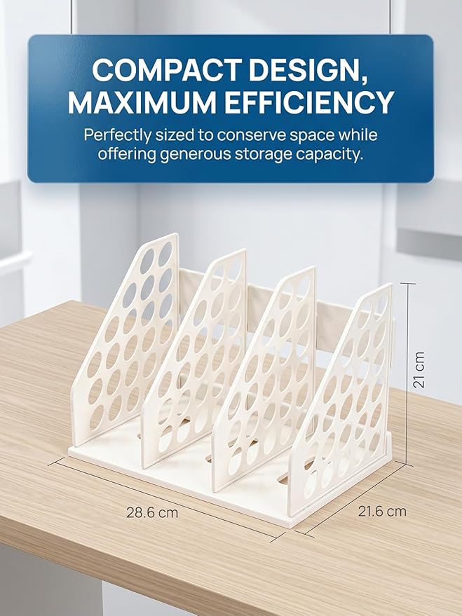 File Holder for Desk, Desktop Document Organizer, 3-Sections Plastic Office Folder Organizers Accessories for Home, School