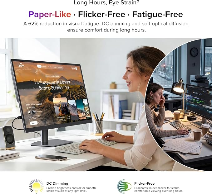 UPERFECT 18.5" NxtLED™ Portable Monitor, Premium Eye-Care Matte Display with Lifelike 145% sRGB Color & 120Hz Ultra-Smooth Motion for Work, Gaming & Travel