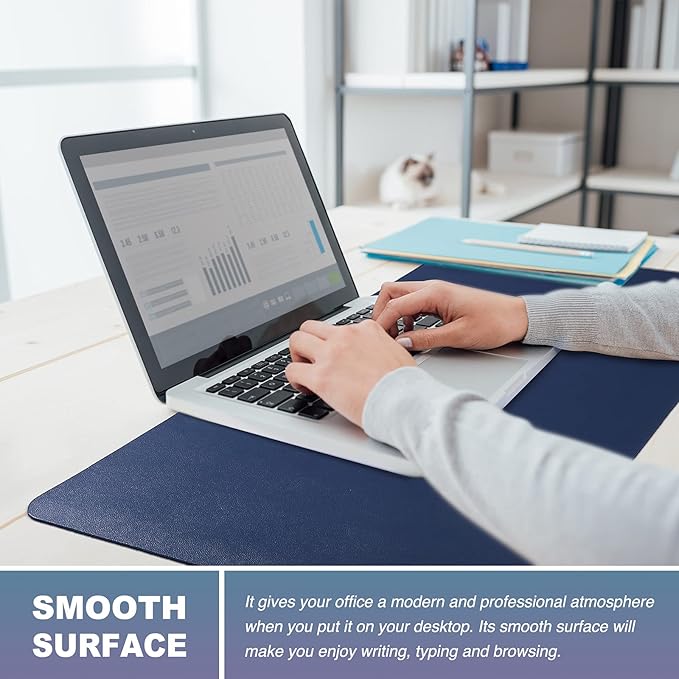 K KNODEL Non-Slip Desk Mat, Desk Pad, Desk Blotter, Desktop Mat for Desk, Large Desk Protector, Office Computer and Laptop Mat for Desk (31.5"x15.7", Dark Blue)