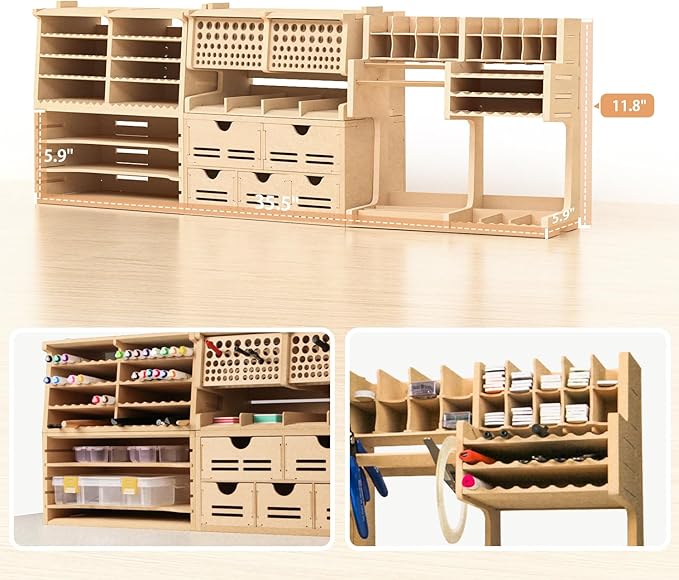 Plastic Model Tool Organizer, Organize Plastic Model Building Tools Pliers/Tweezers/Brushes/Screwdrivers Stick Tools, MDF Material Model Workbench, Suitable for Tamiya/Gundam Tools GK Pro