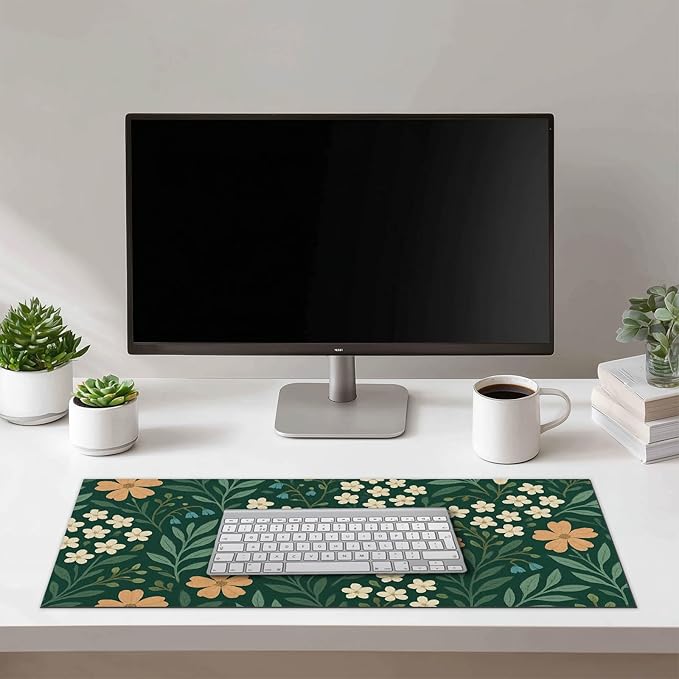HOMETITUTE Floral Large Mouse Pad 31.5x11.8 Inch Gaming Desk Mat Non Slip Base XL Keyboard Pad Extended Computer Mat Waterproof Mouse Mat Desk Accessories for Office Home Desktop