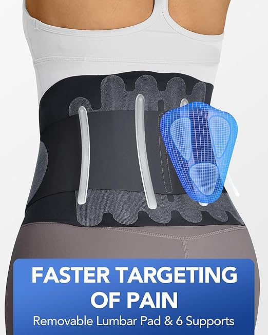 0.5mm Ultra Thin Back Brace for Women Men, 3D Lumbar Pad, Seamless Yoga Fabric, Lightweight Back Brace for Lower Back Pain Relief, Sciatica, Posture, Lifting, Wearg Under Clothes, Black, S