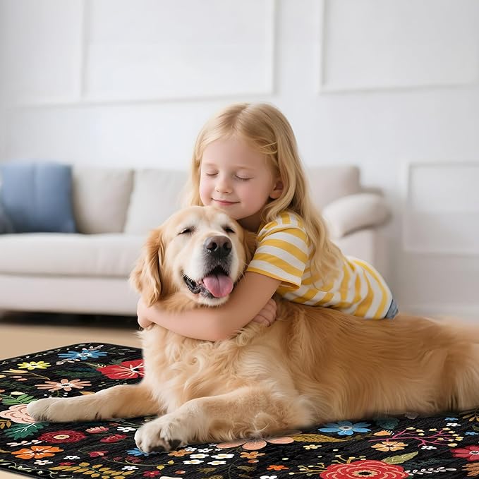 Office Chair Mat for Hardwood Floor & Tile Floor,48"X 60" Heavy Duty Desk Chair Mat for Hard Floors, Under Desk Rug for Rolling Computer Chair,Anti Slip,Low Pile Carpet Protector-Convex Colorful