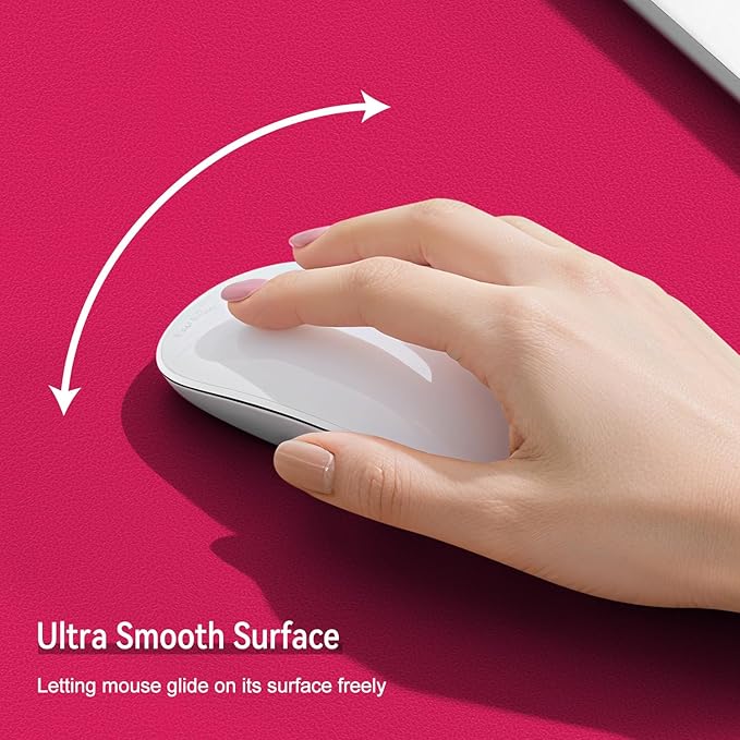Leather Mouse Pad with Stitched Edge, Waterproof Gaming Mouse Mat for Computers, Laptop, Office & Home (Rose, 11"*8")