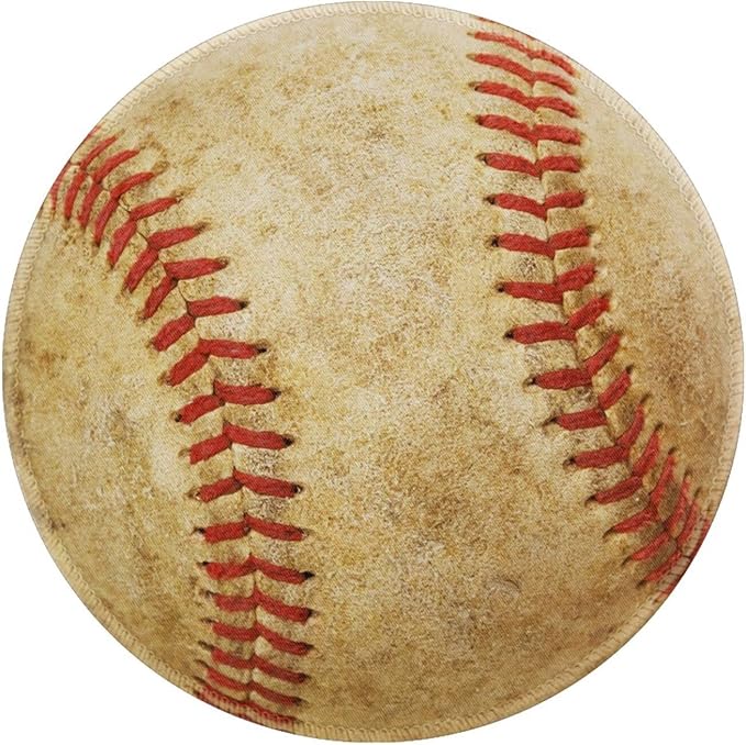 Baseball Round Mouse Pad Premium Textured Mouse Mat Washable Mousepads with Extended Stitched Edges Non Slip Rubber Base Small Mousepad 7.9 * 7.9 * 0.12 Inches